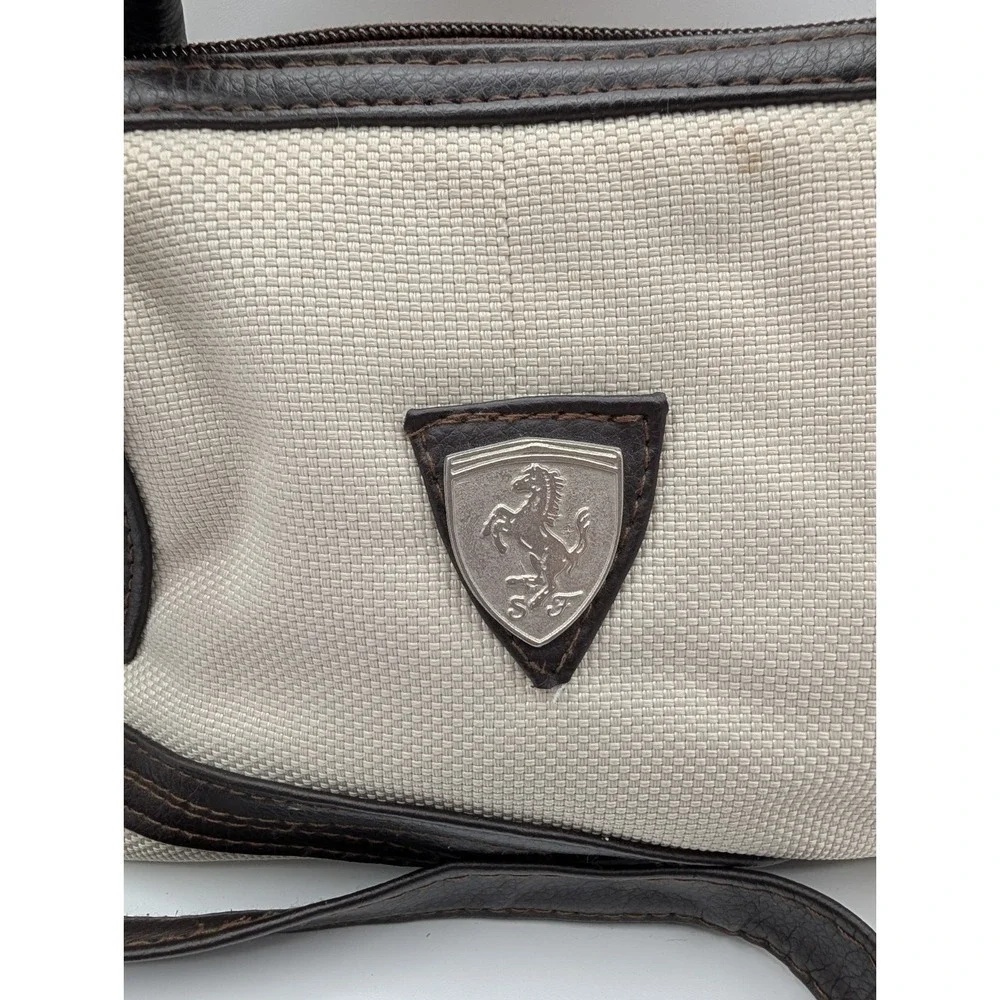 PUMA x Ferrari Handbag Crossbody Purse Y2K F1 Racing Motorsport Cream Brown